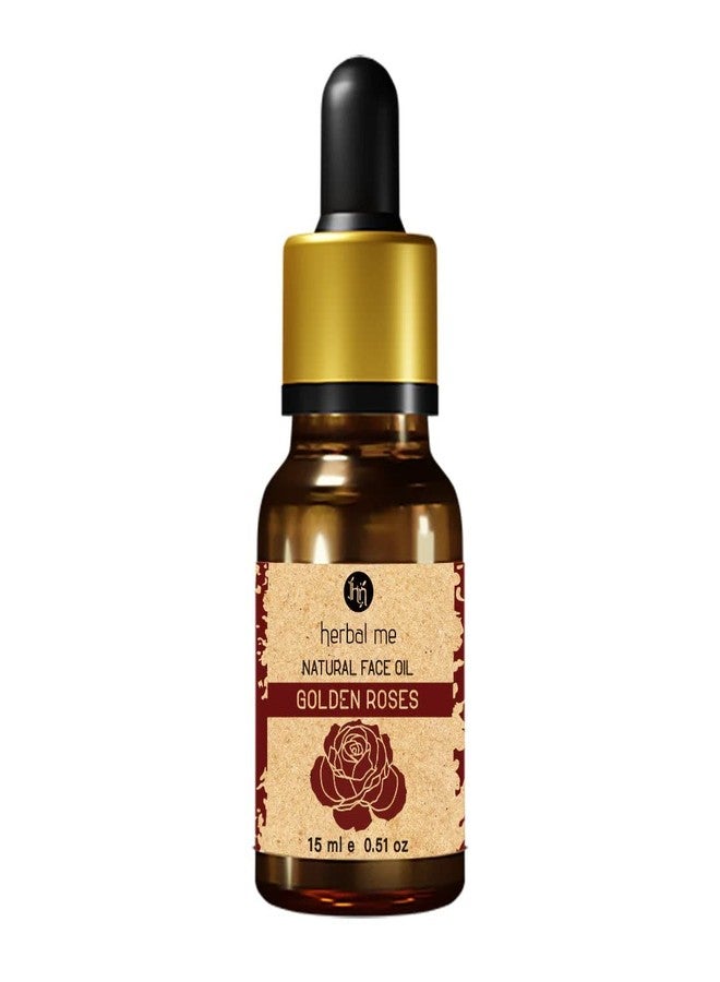 HERBAL ME HM HERBAL ME Golden Roses Natural Face Oil with 23K Gold, Rose & Rosehip | Face Oil For Glowing Skin | Reduces Dark Spots, Fine Lines and Blemishes | 15 ml - Image 1
