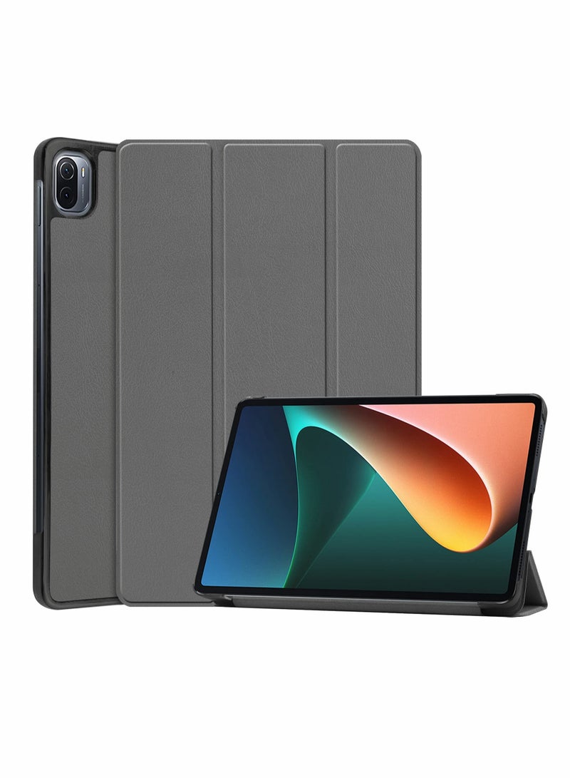 SOLARAE Case for Xiaomi Mi Pad 5 Pro Tablet CaseÔºåAuto Sleep Wake PU Leather Case Slim Flip Shell Case Cover for Xiaomi Mi pad 5/Mi pad 5 Pro (Gray) - Image 1