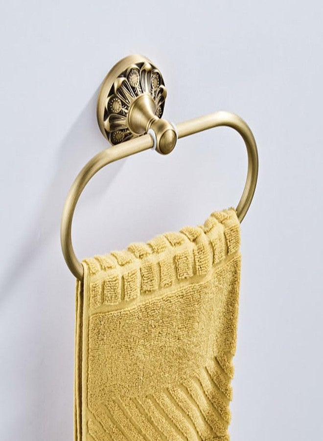 Celbon Antique Oval Towel Ring Holder Brass Material Towel Ring for Towel Storage Wall Mounted Towel Hanger Rack for Bathroom Toilet (Brush Bronze) - Image 3