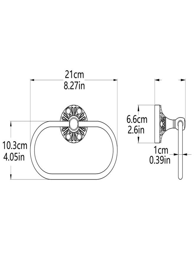 Celbon Antique Oval Towel Ring Holder Brass Material Towel Ring for Towel Storage Wall Mounted Towel Hanger Rack for Bathroom Toilet (Brush Bronze) - Image 2