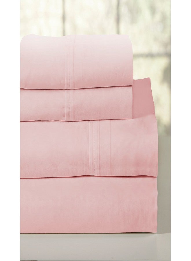 Pointehaven Lullaby Bedding 200 Thread Count Combed Cotton Sheet Set Queen, Rose - Image 2