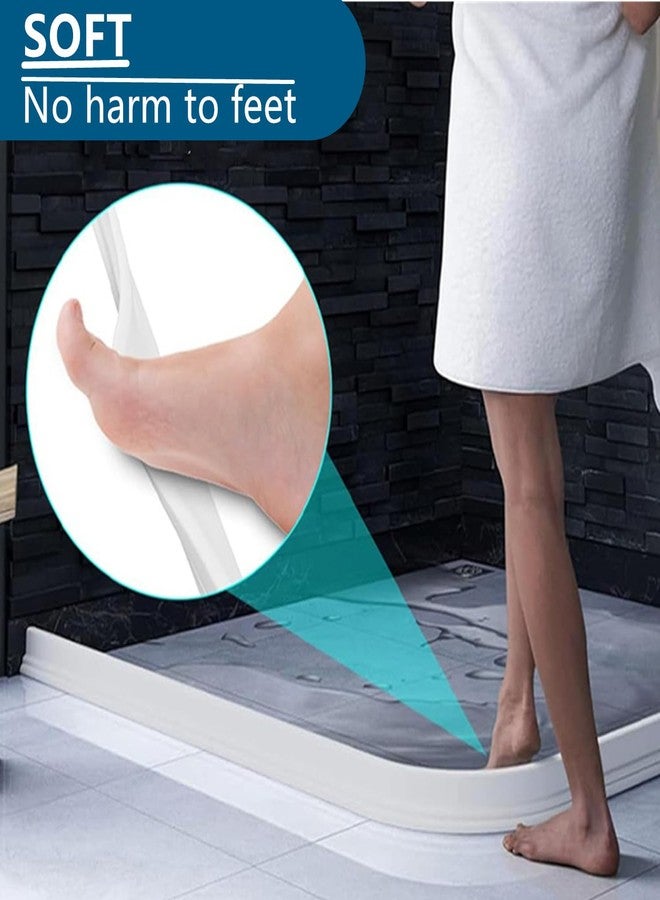 ANTFEES 67" Shower Threshold Water Dam, 3" High Collapsible Shower Water Splash Guard Water Barrier Stopper Dry and Wet Separation for Bathroom Kitchen Sink Bathtub (water dam-67) - Image 4