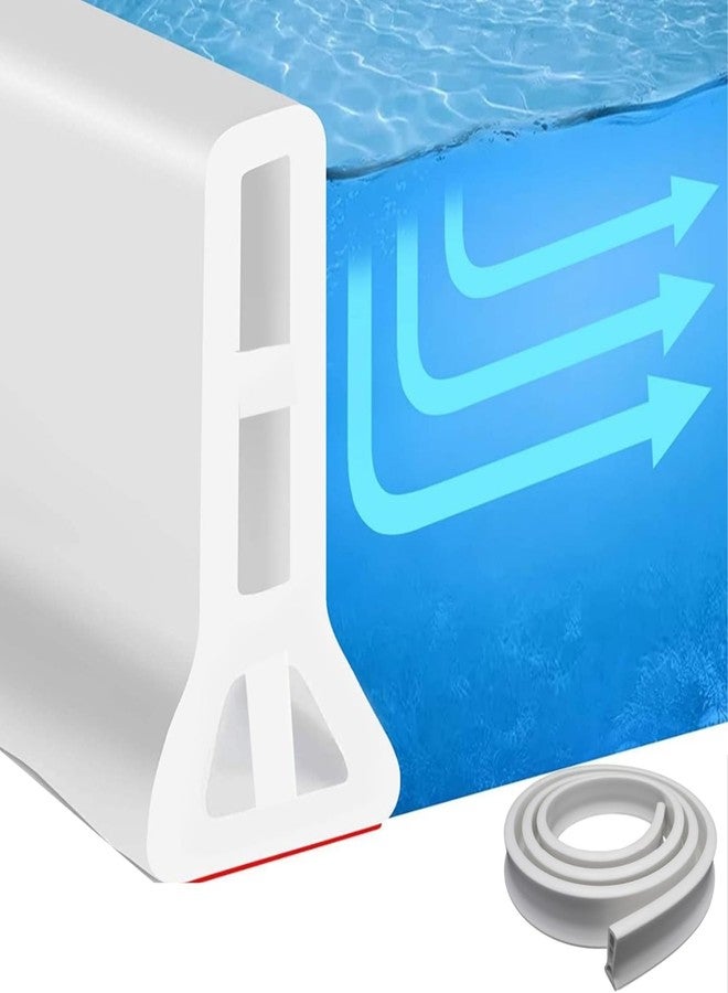 ANTFEES 67" Shower Threshold Water Dam, 3" High Collapsible Shower Water Splash Guard Water Barrier Stopper Dry and Wet Separation for Bathroom Kitchen Sink Bathtub (water dam-67) - Image 1