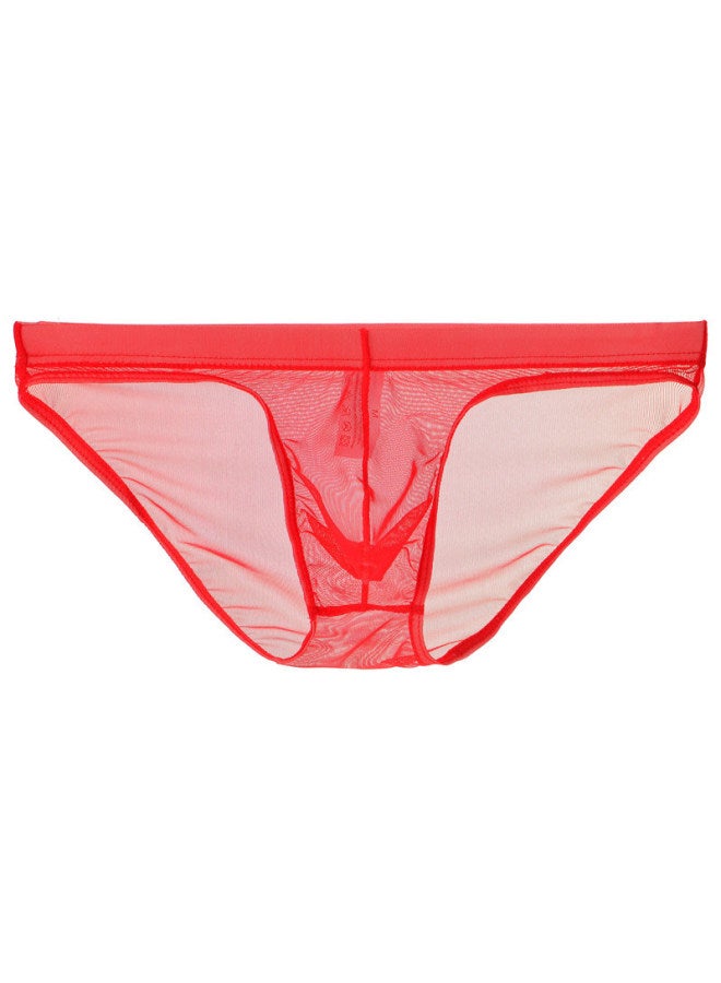 Junyou Men's Mesh Underwear Ultra-thin Transparent Briefs Pouch Thin Body-fit Breathable Trousers For Young Men