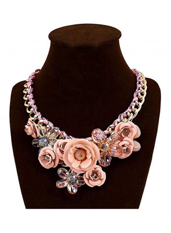 NIBEMINENT Crystal Flower Necklace And Earrings Set - Image 2