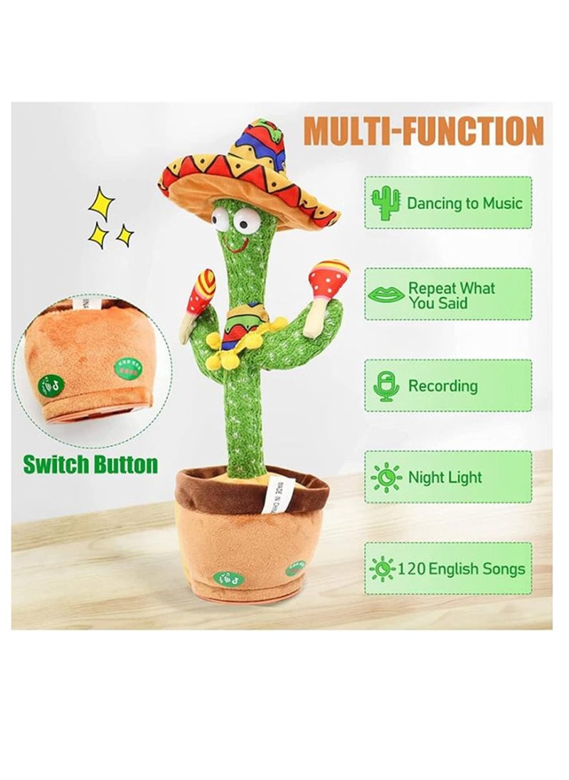 MAGIC VAULT Dancing Cactus Toy, Electric Singing Shaking Recording Plant Lovely Plush Stuffed with Music 120 songs for Kids Toddler Gifts Home Decoration  - Image 2