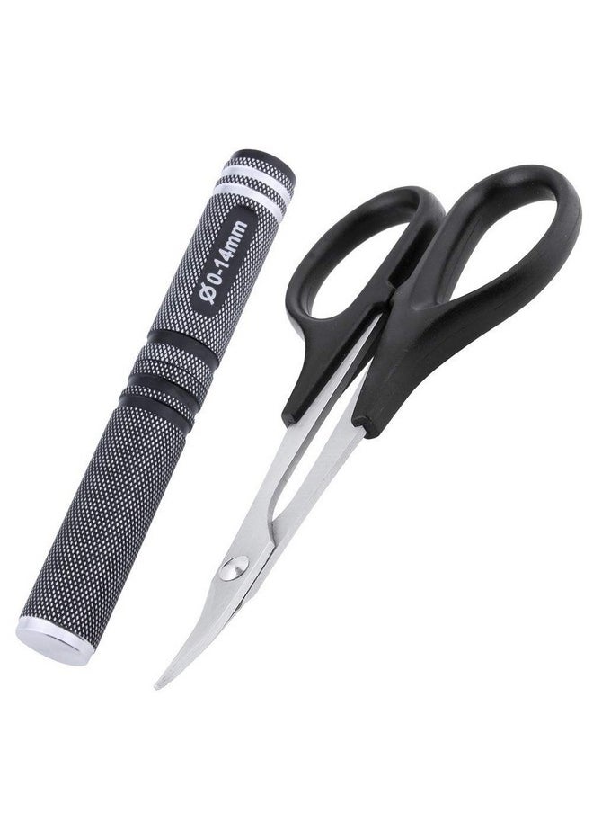 Hobbypark HobbyPark 0-14mm Hole Puncher Reamer w/Sleeve and Curved Scissors Set Universal Tool for RC Car Body Shell Lexan Plastic (with Black Reamer)  - Image 4