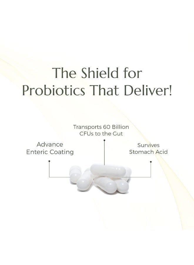 B'spoke Probiotic & Prebiotic Blend – 60 Billion CFU High-Potency Probiotics for Digestive Health, Immunity & Microbiome Balance | Advanced Gut Health with 11 Multi-Strain Blend in Enteric-Coated Veg Capsules - Image 3