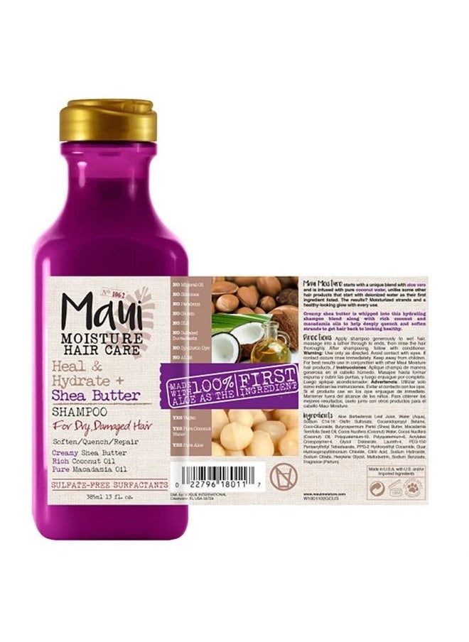 MAUI MOISTURE Heal & Hydrate + Shea Butter Shampoo + Conditioner to Repair & Deeply Moisturize Tight Curly Hair with Coconut & Macademia Oils, Vegan, Silicone, Paraben & Sulfate-Free, 13 Fl Oz  - Image 3