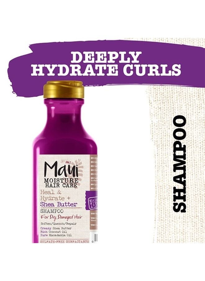 MAUI MOISTURE Heal & Hydrate + Shea Butter Shampoo + Conditioner to Repair & Deeply Moisturize Tight Curly Hair with Coconut & Macademia Oils, Vegan, Silicone, Paraben & Sulfate-Free, 13 Fl Oz  - Image 2