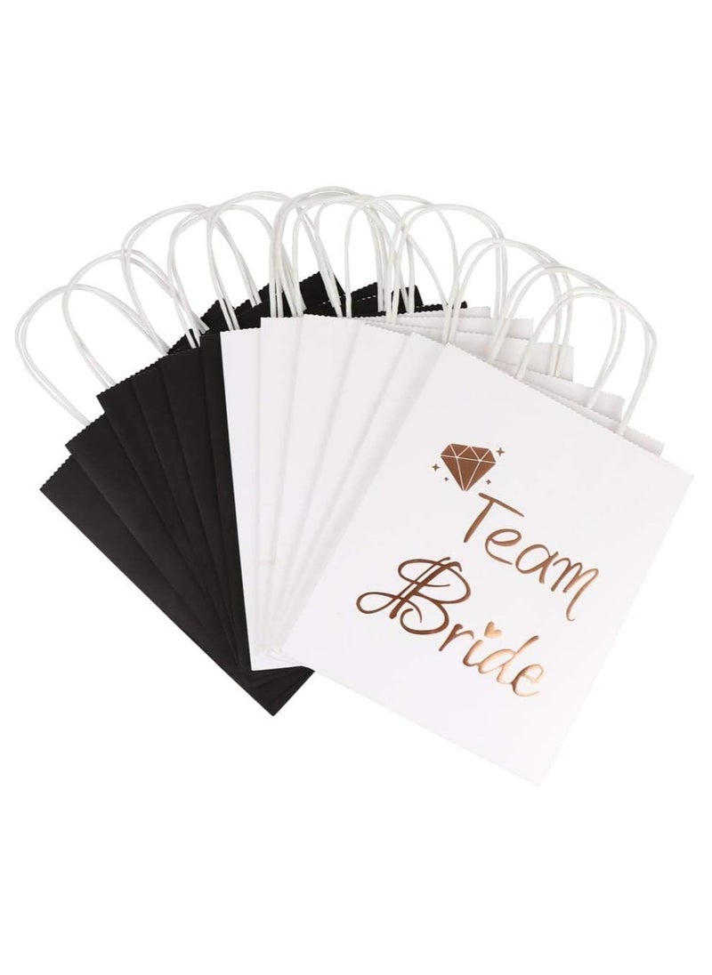 SYOSI - 6Pcs Wedding Party Paper Gift Bags, Bridal Shower Bachelorette Party Favor Bags Rose Gold Foiled with Handle - Image 1
