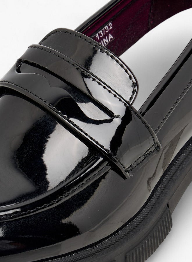 جونيورز أحذية مدرسية بناتي سهلة الارتداء بلون سادة - Image 4