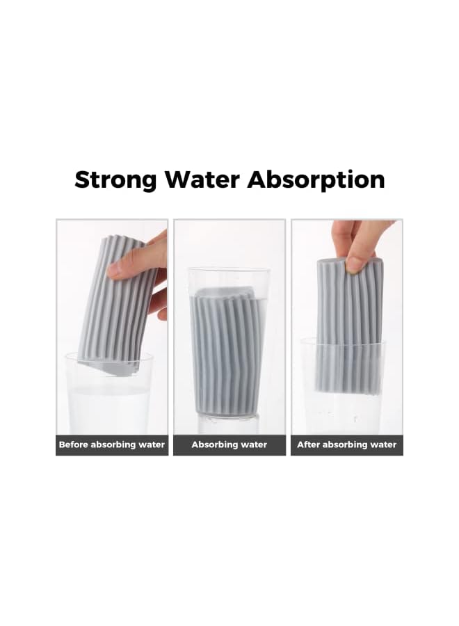 promass Damp Clean Duster Sponge, Sponge Cleaning Brush, Duster for Cleaning Blinds, Glass, Baseboards, Vents, Railings, Mirrors,Window Track Grooves and Faucets, Gray, 4PCS - Image 3