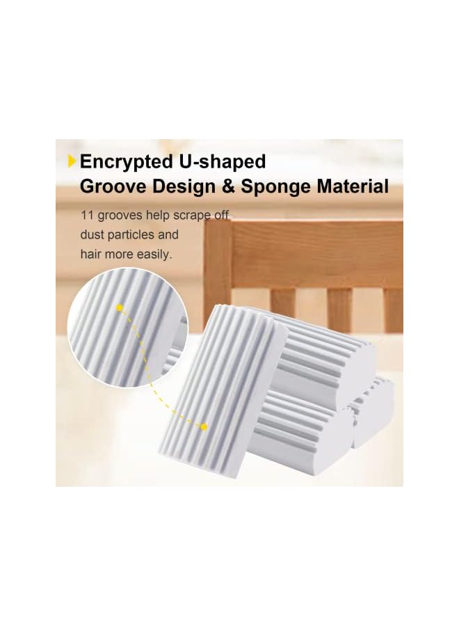 promass Damp Clean Duster Sponge, Sponge Cleaning Brush, Duster for Cleaning Blinds, Glass, Baseboards, Vents, Railings, Mirrors,Window Track Grooves and Faucets, Gray, 4PCS - Image 2