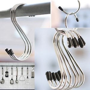 PallRin S Hooks Stainless Steel Heavy Duty with Blunt Ends 1 Pack of 5 Pc Multi Purpose S Hooks for Kitchen Cabinets Hanging Pots and Pans Bathroom Office Home - Image 3