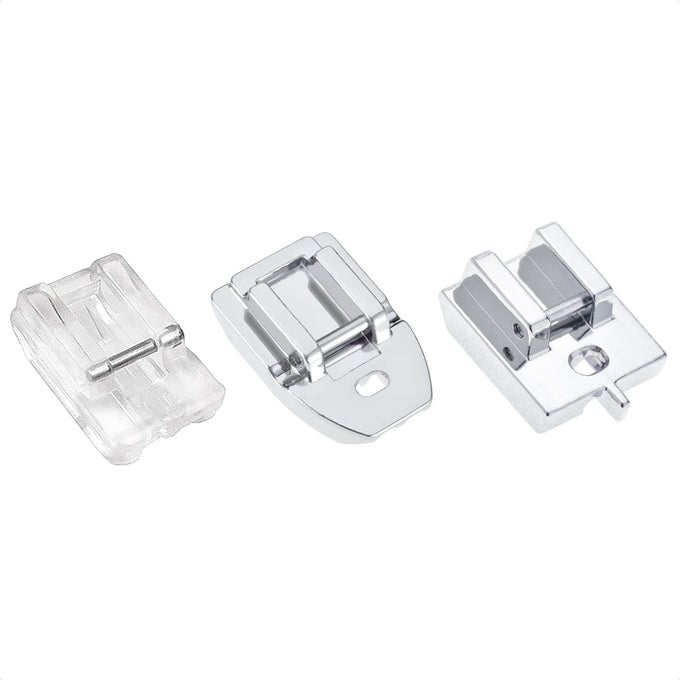3 PIECES CONCEALED INVISIBLE ZIPPER PRESSER FOOT FOR SEWING ZIPPERS FOR ALL LOW SHANK SNAPON SINGER BROTHER BABYLOCK EUROPRO JANOME WHITE JUKI SIMPLICITY ELNA SEWING MACHINES