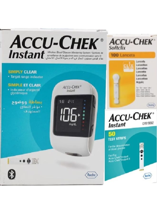 Accu-Chek Instant Blood Glucose Monitoring System + Instant Test Strips 50's + Softclix Lancets 100's - Image 4