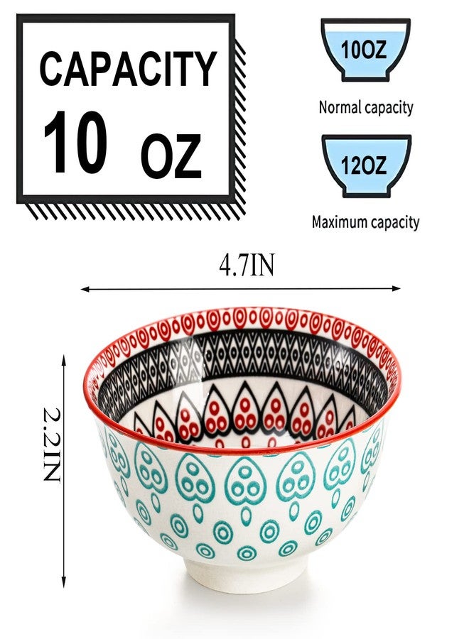 Cedilis 12 Pack Small Ceramic Bowls, Colorful Porcelain Ice Cream Bowl, 10 Fl-oz Assorted Dessert Bowls, Decorative Bowl Set for Snack, Yogurt, Appetizer, Condiments, Dip, Soup, Rice - Image 2