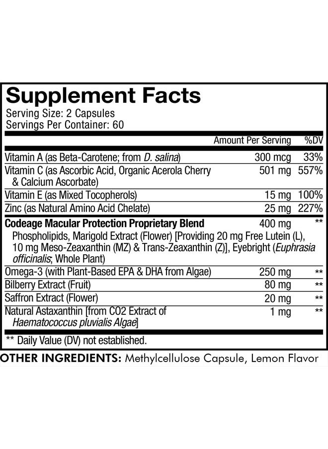 Codeage - Eyes Vitamins+ Macular Health Complex* 120 Vegetable Capsules - Image 1