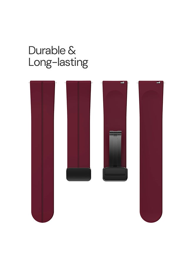 DUSALA Silicone Watch Band For CMF by Nothing Watch Pro Watchband Bracelet,Magnetic Folding Buckle Soft Silicone Replacement Straps for Men Women- Red - Image 3