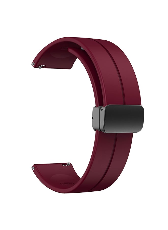 DUSALA Silicone Watch Band For CMF by Nothing Watch Pro Watchband Bracelet,Magnetic Folding Buckle Soft Silicone Replacement Straps for Men Women- Red - Image 1