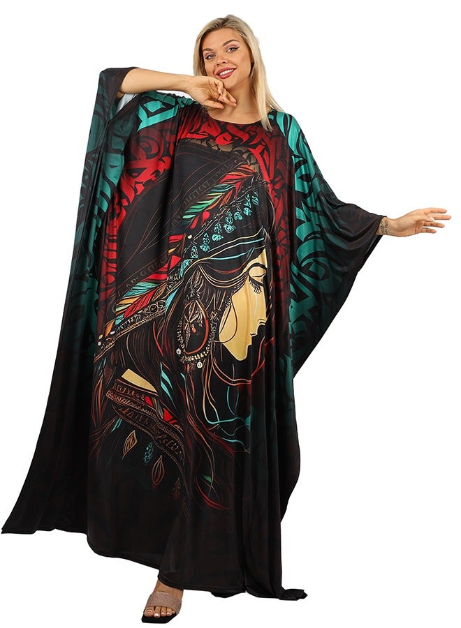 Zmurud Jersey Jalabiya- printed  - Image 1