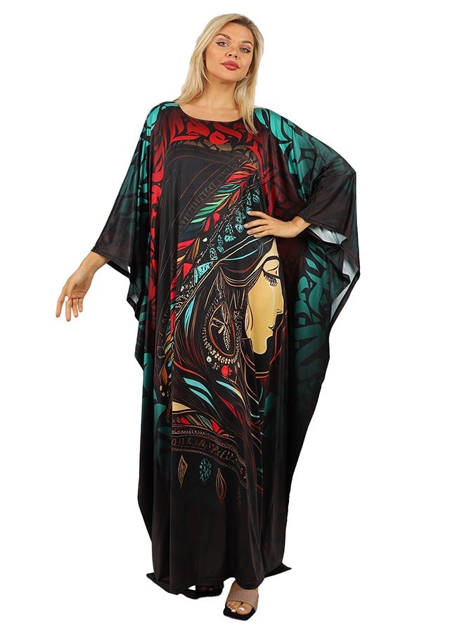 Zmurud Jersey Jalabiya- printed  - Image 2