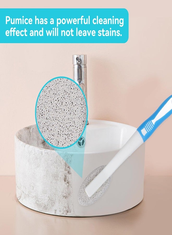 Agatige 2PCS Toilet Cleaning Pumice Stone, Stains Hard Water Ring Remover Bathroom Cleaning Brushes Toilet Pumice Stone with Handle for Toilets, Bathtubs, Pool (2PCS) - Image 2