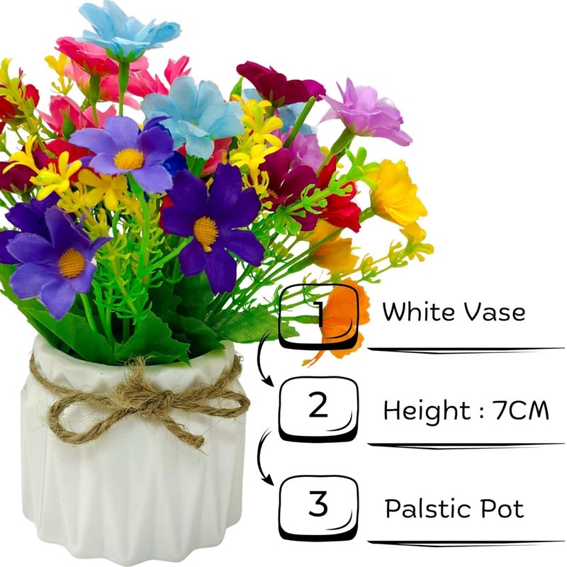 Dekorly Fake Plants Artificial Plants Faux Pothos with White Ceramic Pots Fake Potted Plants Artificial Decor for Home Bathroom Shelf Desk Indoor (Multicolor-Flowerpot) - Image 4
