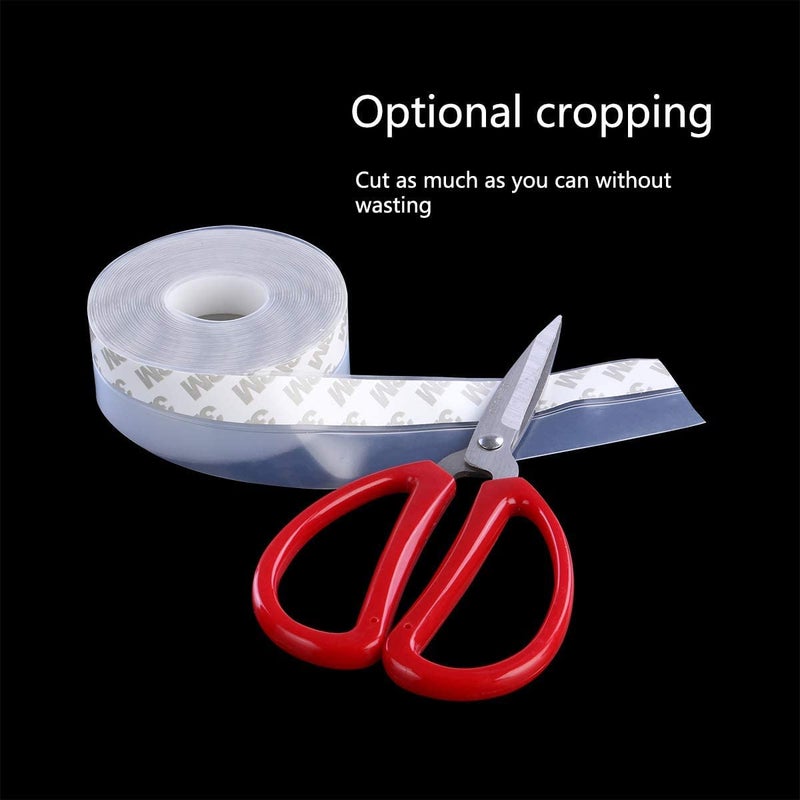 Silcone Seal Strip, 25mm Soundproof Door Strip, Self Adhesive Tape for Draft Stopper Gap, Weatherproof Door Strip Bottom (Transparent) - Image 4