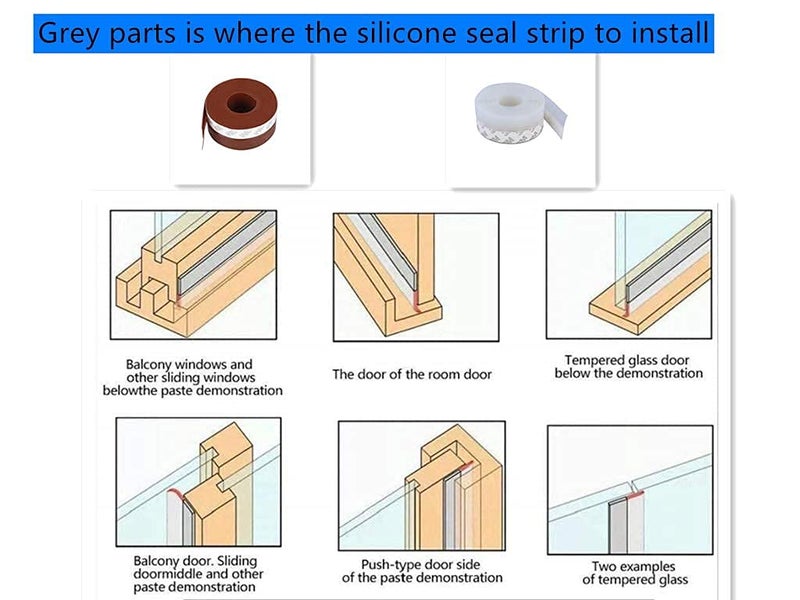 Silcone Seal Strip, 25mm Soundproof Door Strip, Self Adhesive Tape for Draft Stopper Gap, Weatherproof Door Strip Bottom (Transparent) - Image 5