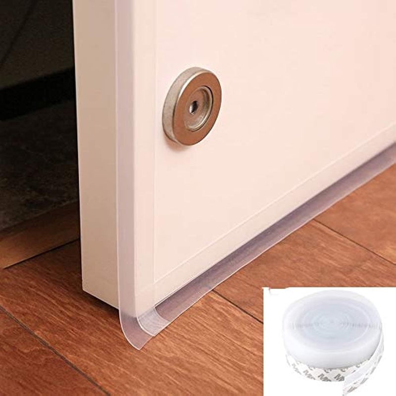 Silcone Seal Strip, 25mm Soundproof Door Strip, Self Adhesive Tape for Draft Stopper Gap, Weatherproof Door Strip Bottom (Transparent) - Image 1