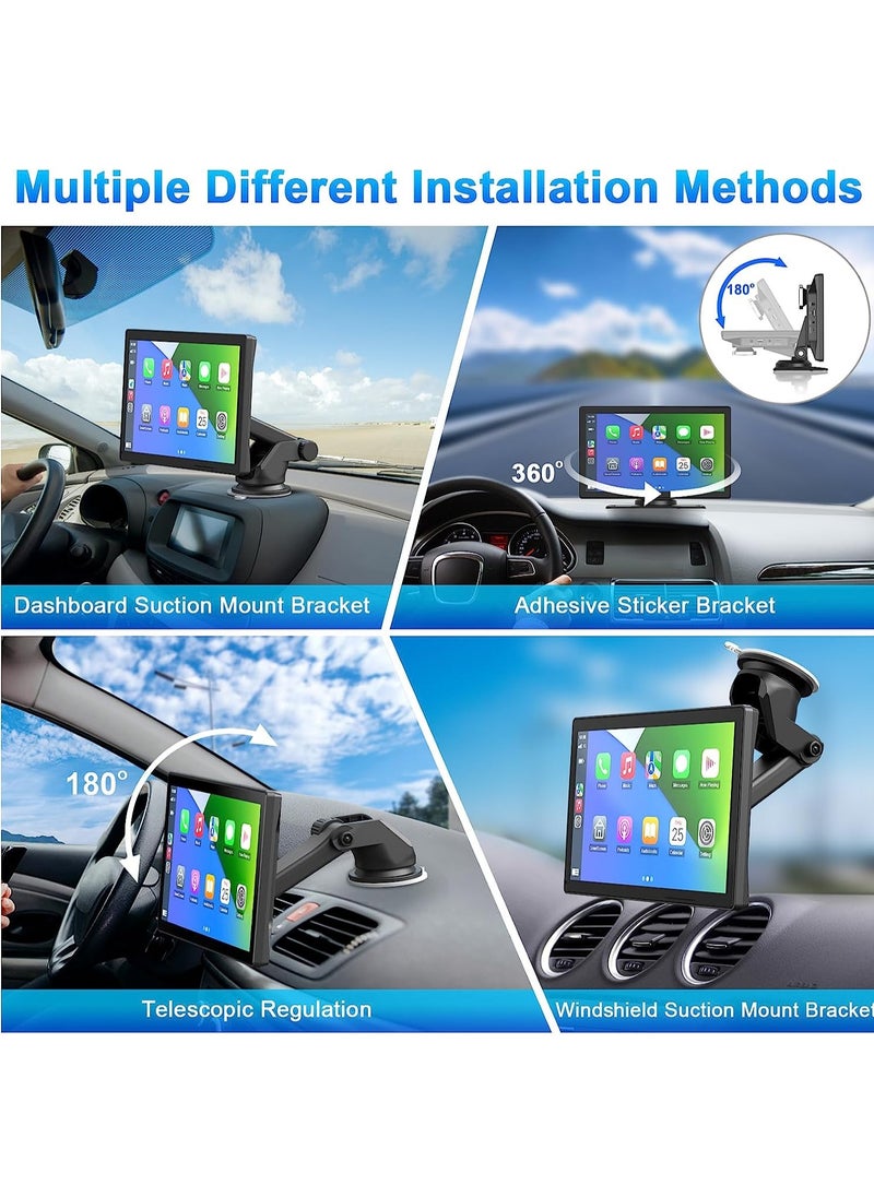 MSMR - Wireless Apple Carplay Car Stereo,Portable 9'' Touch Screen Android Auto,2.5K Dash Cam,1080p Backup Camera DVR,Drive Mate Carplay Navigation with Mirror Link/Siri/FM/Bluetooth - Image 1