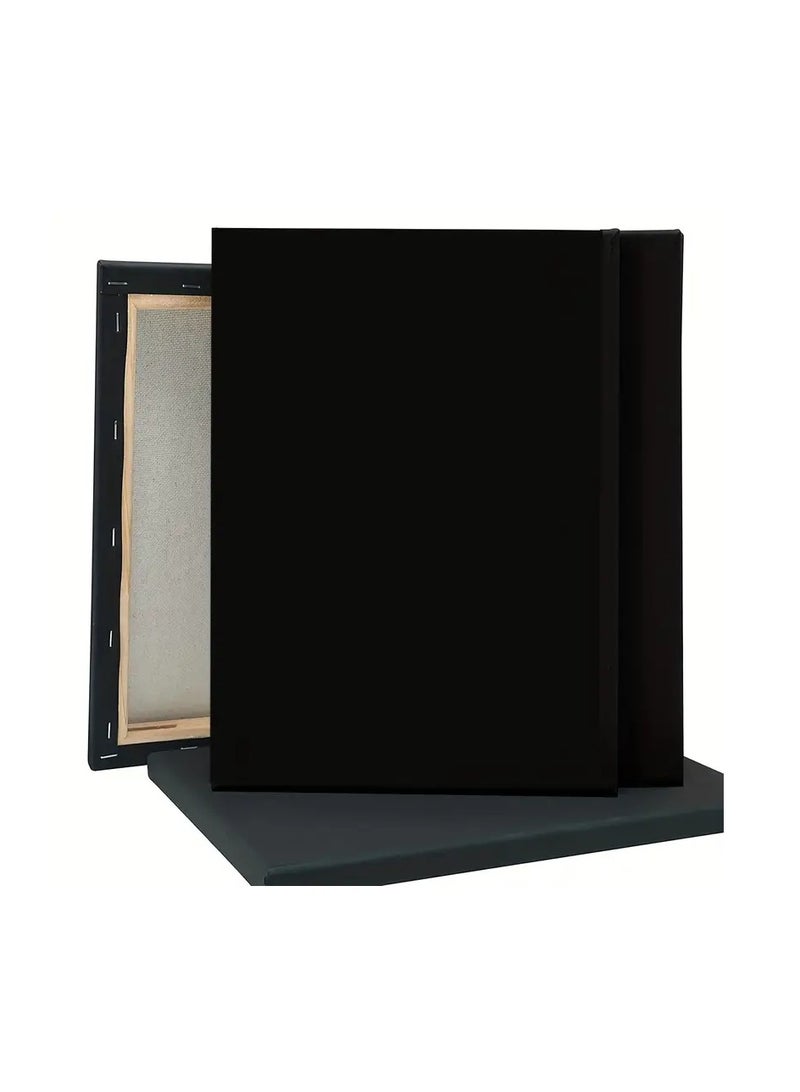 MOTARRO Canvas Black,40X40 CM 100% Cotton Primed Acid-Free Stretched Black canvas for Painting, Art Supplies for Acrylic Pouring, Oil Painting and Watercolor Paints (Pack of 2)  - Image 2