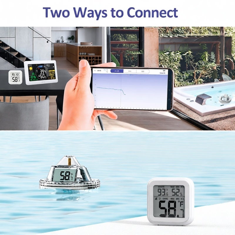 BALDR Pool Thermometer Floating Easy Read Digital Swimming Pool Thermometer Wireless Water Temperature Gauge with Indoor Thermometers Floating Thermometer for Pool/Hot Tub/Fish Tank - Image 5