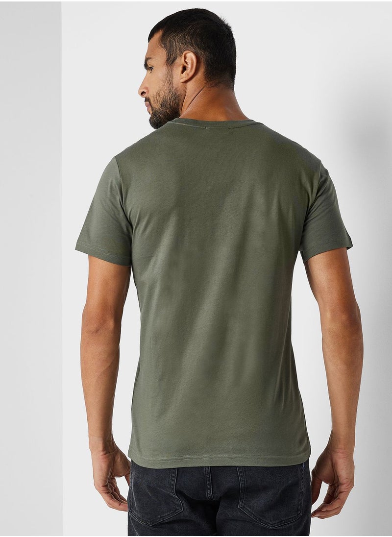 EMPORIO ARMANI - Text Print Crew Neck T-Shirt - Image 1