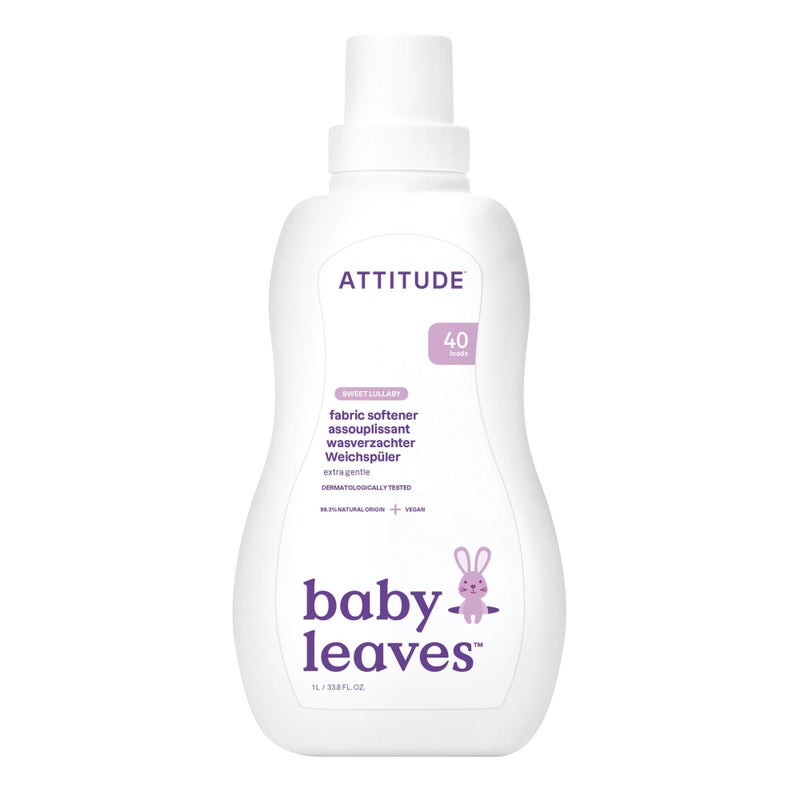 ATTITUDE Baby Fabric Softener, Plant and Mineral-Based Ingredients, HE Compatible, Vegan and Cruelty-free Laundry and Household Products, Sweet Lullaby, 40 Loads, 33.8 Fl Oz - Image 1