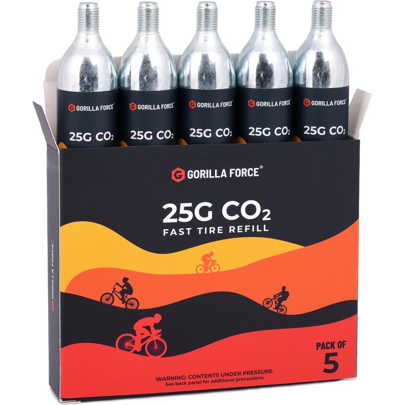 Gorilla Force Threaded CO2 Cartridges, 25g for Bike Tire Inflators, Box of 5 - Image 3