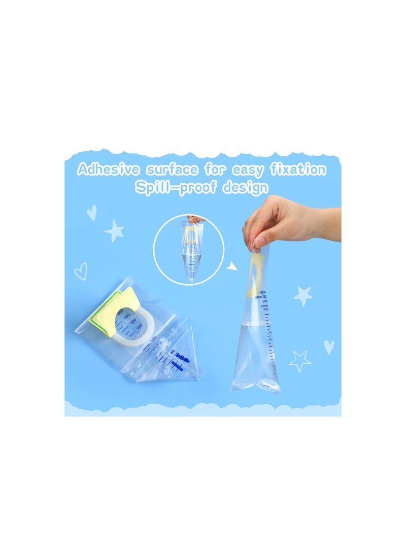 SYOSI - Disposable Baby Urine Bag, Clear Urine Catcher Pouch Individually Pee Bags Disposable Pediatric Urine Collectors Spill Proof Baby Urine Bag with Adhesive Surface for Kids Urine Collection(20 Pcs) - Image 1