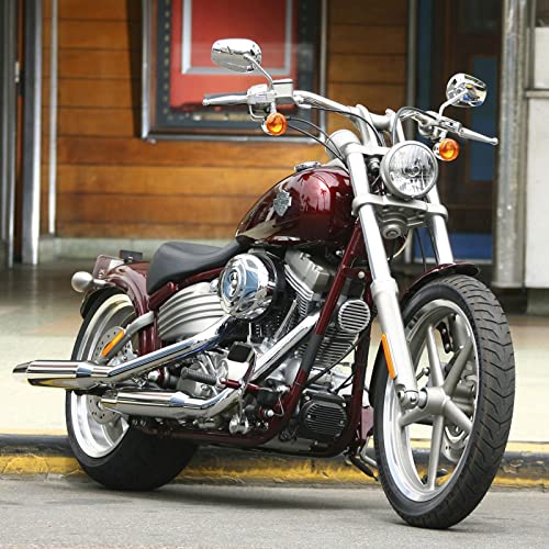 LKV Motorcycle Rear View Mirrors - 360 Degree Adjustment Long Stem Side Mirrors for 1982-2024 Harley Sportster Road King Softail Street Electra Glide Road Dyna - Image 5