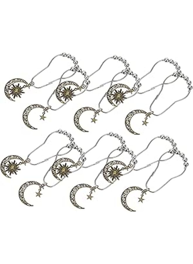 Vintage Moon Pendant Shower Curtain Hooks Rustic Bronze 12 Pack Bathroom Accessories - Image 1