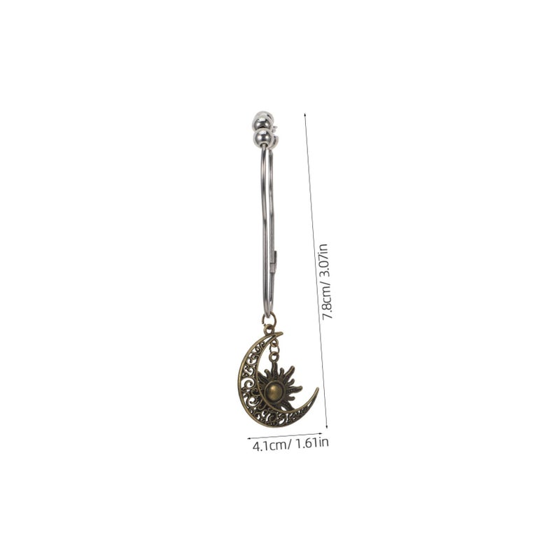 Vintage Moon Pendant Shower Curtain Hooks Rustic Bronze 12 Pack Bathroom Accessories - Image 3