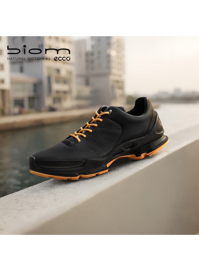 Ecco Biom C Winter Leather Sneakers Men Walking 800434 Black/mango Yellow 42