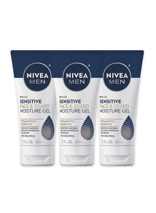 NIVEA MEN Sensitive Face And Beard Moisture Gel, Gentle Face And Beard Moisturizer For Men Instantly Hydrates Skin And Conditions Beards, 1.7 Fl Oz Tube, Pack Of 3 - Image 1