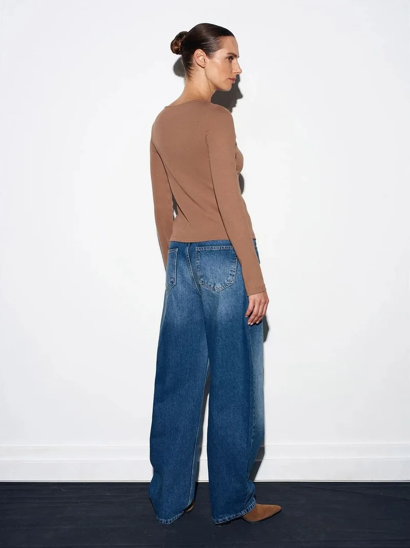 ديلفين Dilvin Slim Fit Cotton Blend Zipper Blouse