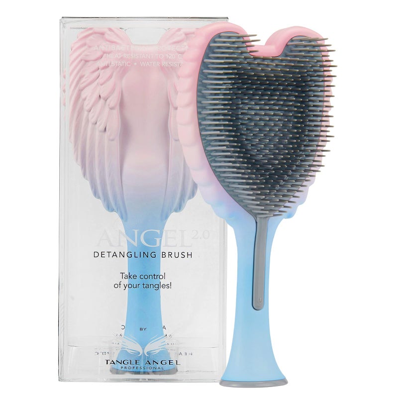 Tangle Angel Detangling Hair Brush - Anti Static Angel Wing Hair Brush with Soft & Flexible Bristle for Straight & Wavy Hair - Tangle Angel Hair Detangler Brushes for Blow Drying & Shower - Two Tone Pink Blue - Image 1