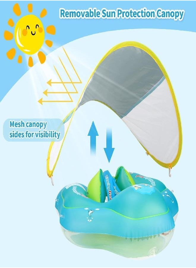 Free Swimming Baby - Free Swimming Baby Inflatable Baby Pool Float Ring Size Improved Bumble Bee Toddler Swim Trainer for Age of 3-36 Months (Yellow, Small) - Image 1