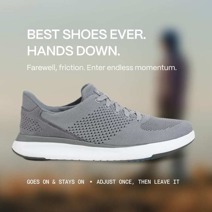 Kizik Lima Slip On Sneakers: Comfortable All-Day Wear, Hands Free Convenience, Mens & Womens Walking Shoes with Arch Support, Wide Toe Box Available - Grey Medium M6 / W7.5 - Image 3