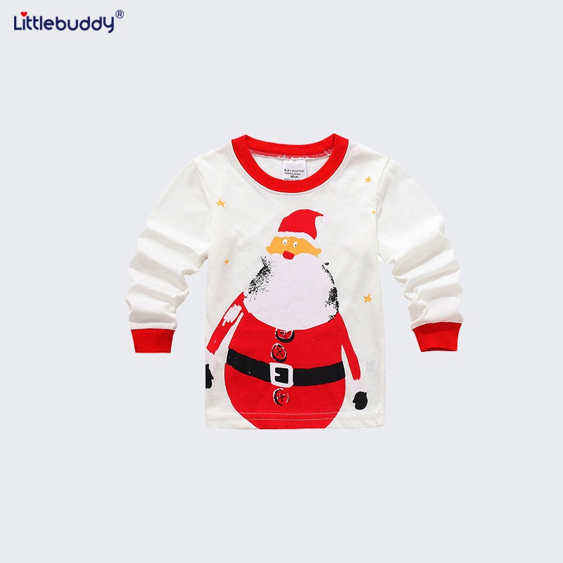 2025 Children'S Cotton Set Christmas Air Conditioning Suit Floral Round Neck Children'S Homewear Two-Piece Set Style Long Sleeve - Image 5