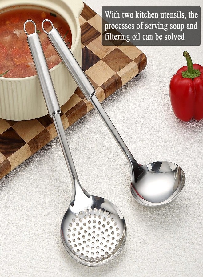 ReaNea Stainless Steel Cooking Utensils Set 4 Pieces, Kitchen Tools Set Include Metal Spatula Set, Kitchen Skimmer, Soup Ladle, Kitchen Gadgets Essentials New Home Must Have - Image 4